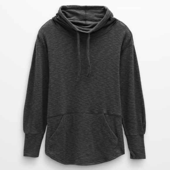 🆕 NWT Prana Freida cowl neck black knit top size large - Picture 1 of 12